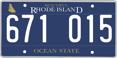 RI license plate 671015