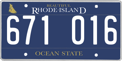 RI license plate 671016
