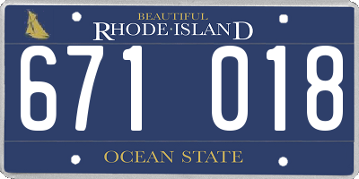RI license plate 671018