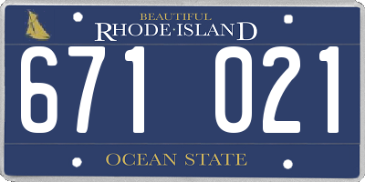 RI license plate 671021
