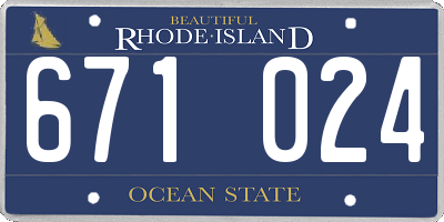 RI license plate 671024