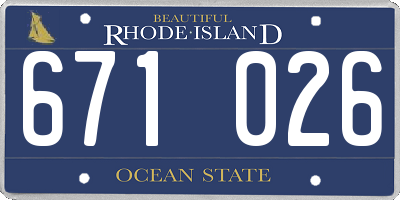RI license plate 671026