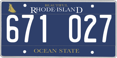 RI license plate 671027
