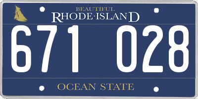 RI license plate 671028