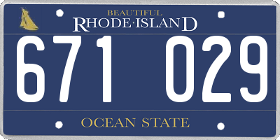 RI license plate 671029
