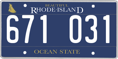 RI license plate 671031