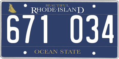 RI license plate 671034