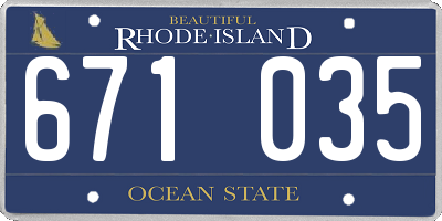 RI license plate 671035