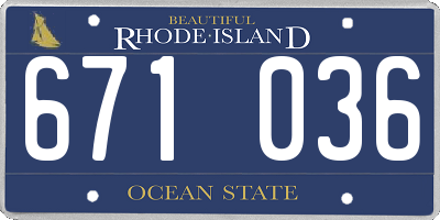 RI license plate 671036