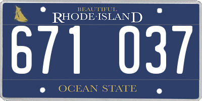 RI license plate 671037
