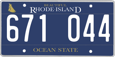 RI license plate 671044