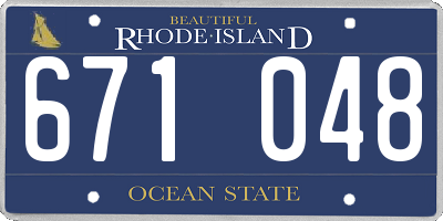 RI license plate 671048