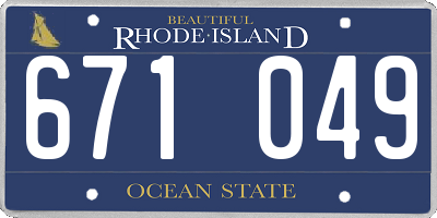 RI license plate 671049