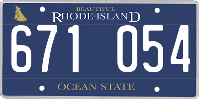 RI license plate 671054