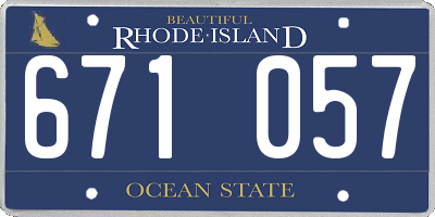 RI license plate 671057