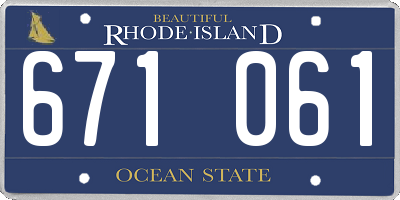 RI license plate 671061
