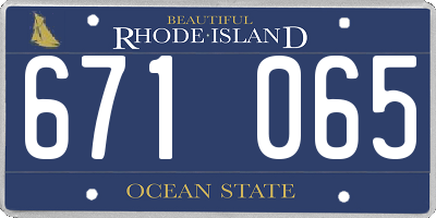 RI license plate 671065