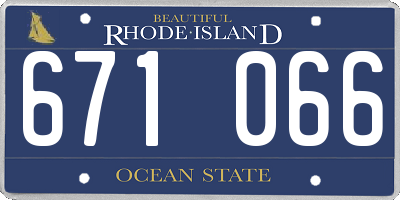 RI license plate 671066