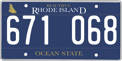RI license plate 671068