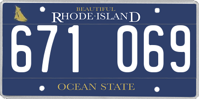 RI license plate 671069