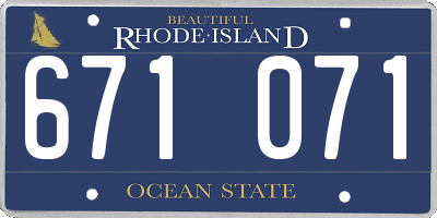 RI license plate 671071