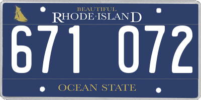RI license plate 671072