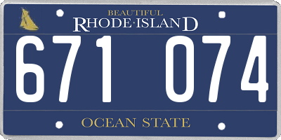 RI license plate 671074