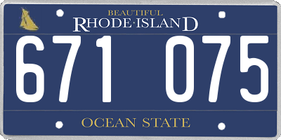 RI license plate 671075
