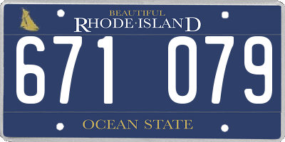 RI license plate 671079