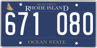 RI license plate 671080
