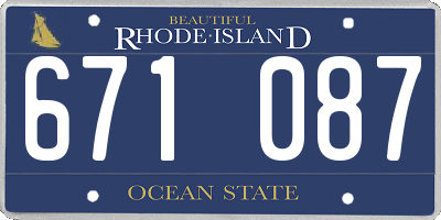 RI license plate 671087
