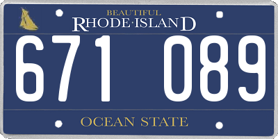 RI license plate 671089