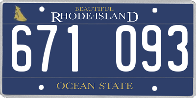 RI license plate 671093