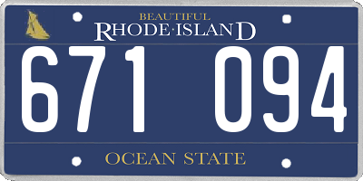 RI license plate 671094