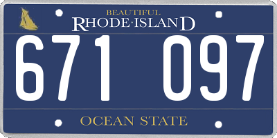 RI license plate 671097