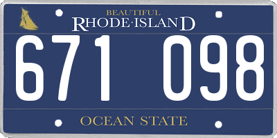RI license plate 671098