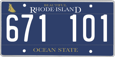 RI license plate 671101