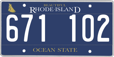 RI license plate 671102