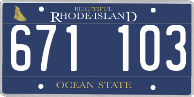 RI license plate 671103