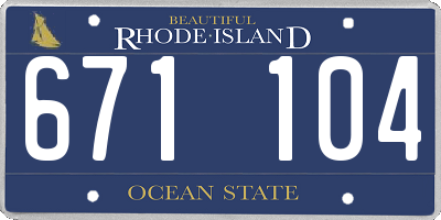 RI license plate 671104