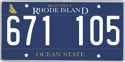RI license plate 671105