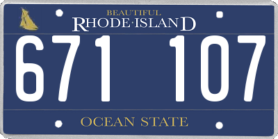 RI license plate 671107