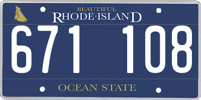 RI license plate 671108
