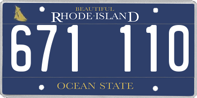RI license plate 671110