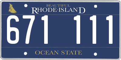 RI license plate 671111