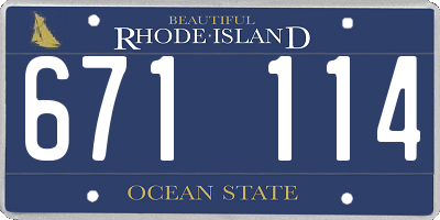 RI license plate 671114