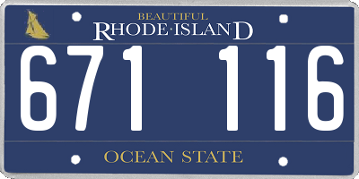 RI license plate 671116