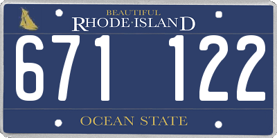 RI license plate 671122