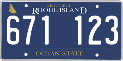 RI license plate 671123