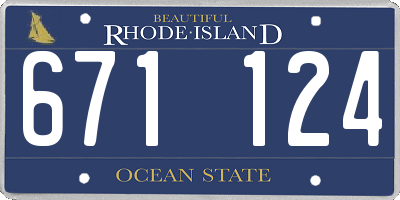 RI license plate 671124